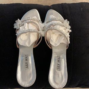 Lily Holt Size 10 sandals.  Boreaulius Crystal.